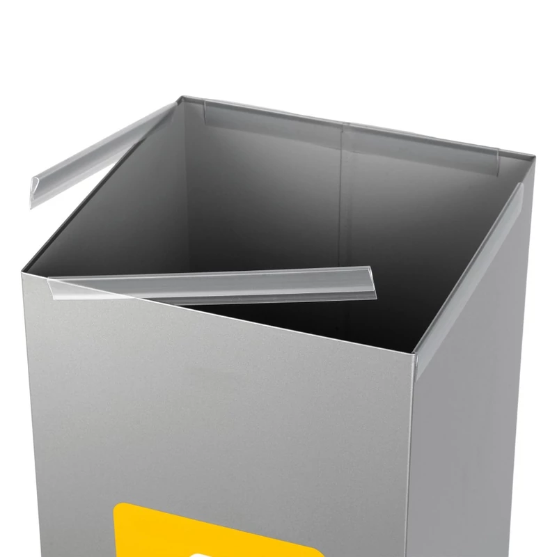 ALDA EKO SQUARE fém szelektív hulladékgyűjtő 60L sárga fedéllel-5