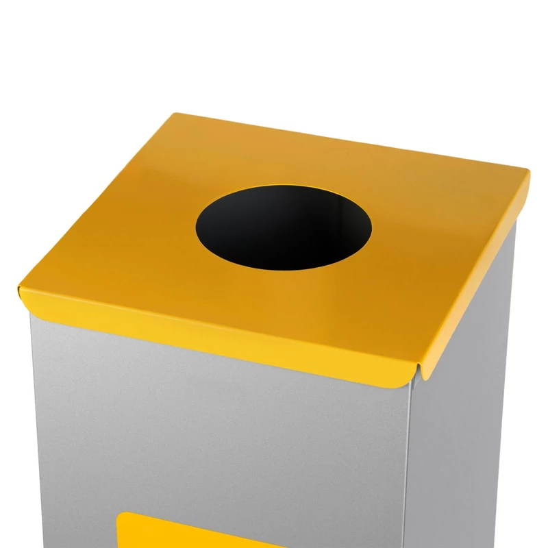 ALDA EKO SQUARE fém szelektív hulladékgyűjtő 60L sárga fedéllel-6