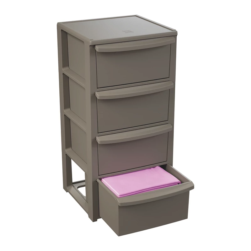 Art Plast műanyag fiókos tároló galambszürke (dove-grey) színben, 4 fiókos kivitelben 390x385x790 mm-2