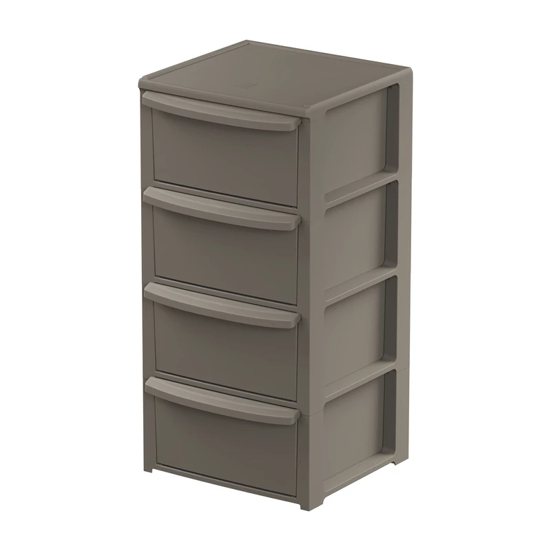 Art Plast műanyag fiókos tároló galambszürke (dove-grey) színben, 4 fiókos kivitelben 390x385x790 mm