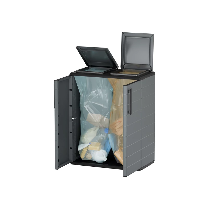 Art Plast félmagas műanyag hulladékszelektáló szekrény 2 fedéllel 680x370x840 mm-3