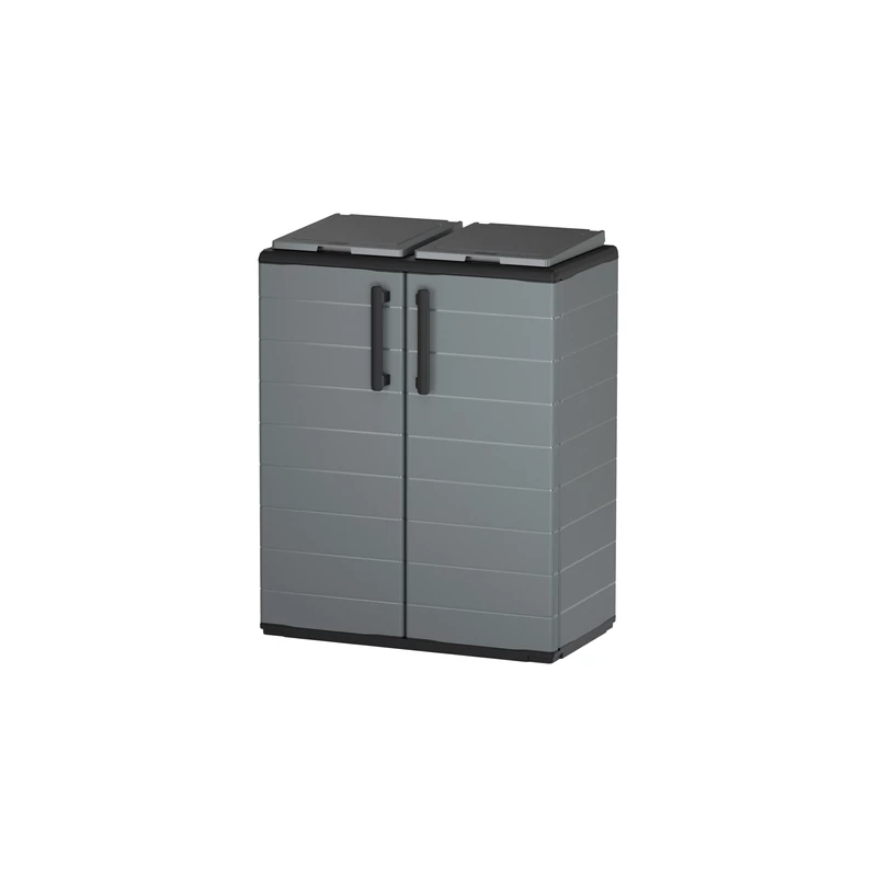 Art Plast félmagas műanyag hulladékszelektáló szekrény 2 fedéllel 680x370x840 mm