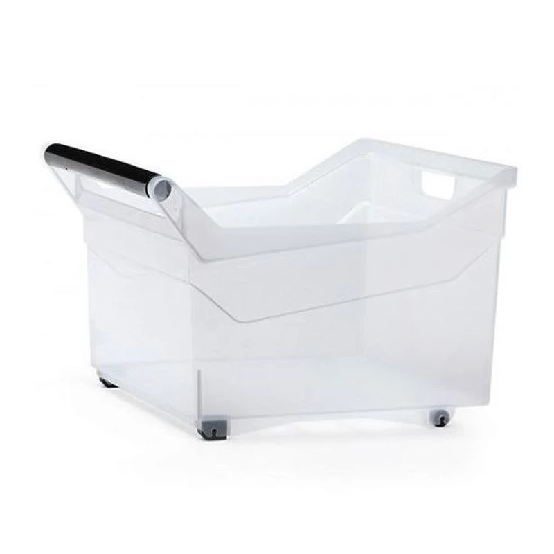 Prosperplast átlátszó tároló doboz 29 liter – fogantyús, görgős kivitel, 38x37,9x25,6 cm-2