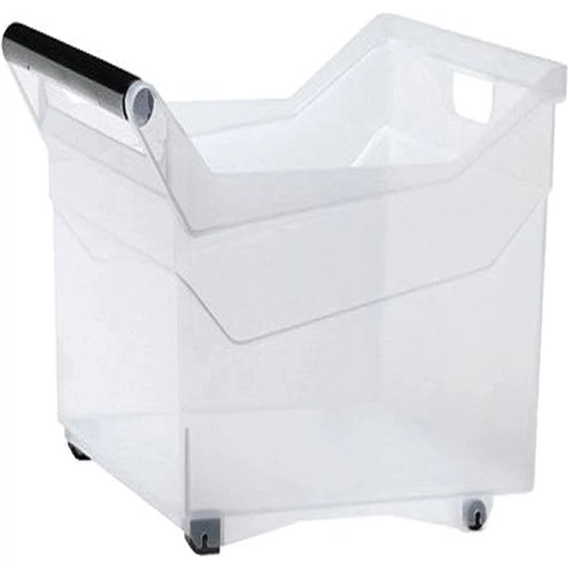 Prosperplast átlátszó tároló doboz 44 liter – fogantyús, görgős kivitel, 38x37,9x37,9 cm-2