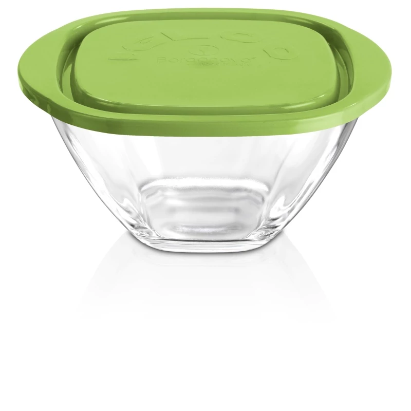 Borgonovo MAGIC 24 üveg tál tetővel – 3 literes, 23x25,7x12,6 cm, hőálló üveg edény frissentartó műanyag fedéllel, alkalmas tálalásra és tárolásra