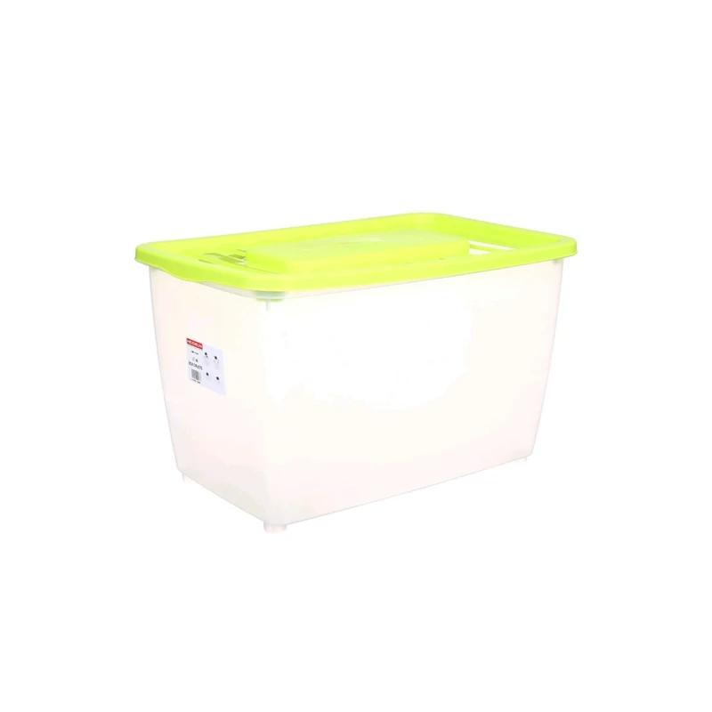 Heidrun Boxmania tároló doboz – 46 literes, 56x37x34 cm, átlátszó műanyag gurulós tárolódoboz tetővel, ideális nagyobb háztartási tárgyak rendszerezésére és tárolására-2