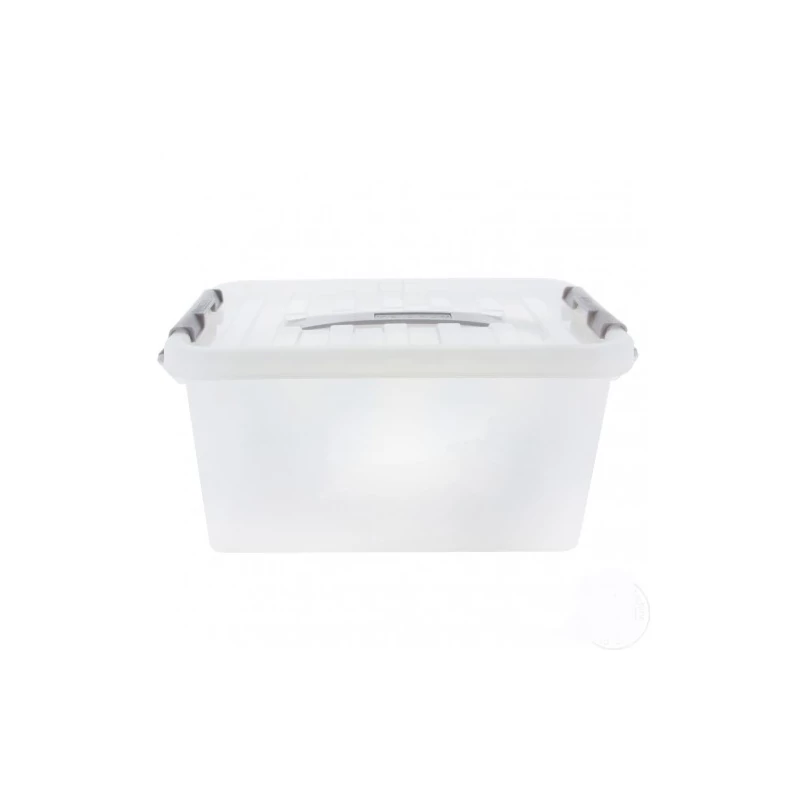 Heidrun Clipbox átlátszó tároló doboz 5 literes, 29x19x14 cm méretben, fogantyúval és Clippes tetővel, praktikus műanyag tárolódoboz