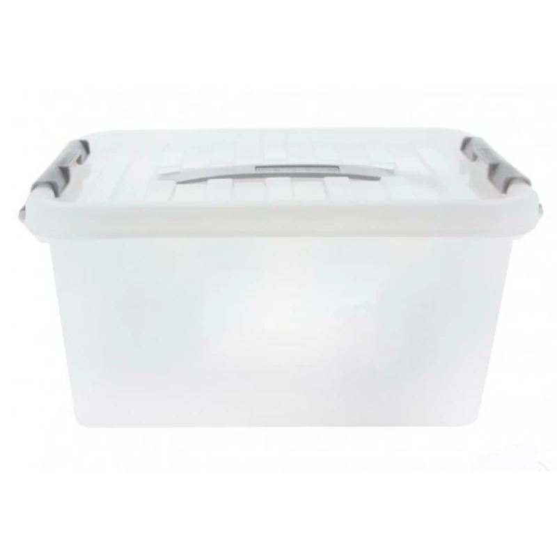 Heidrun Clipbox átlátszó tároló doboz 8 literes, 34x23x16 cm méretben, fogantyúval és Clippes tetővel, praktikus műanyag tárolódoboz-2