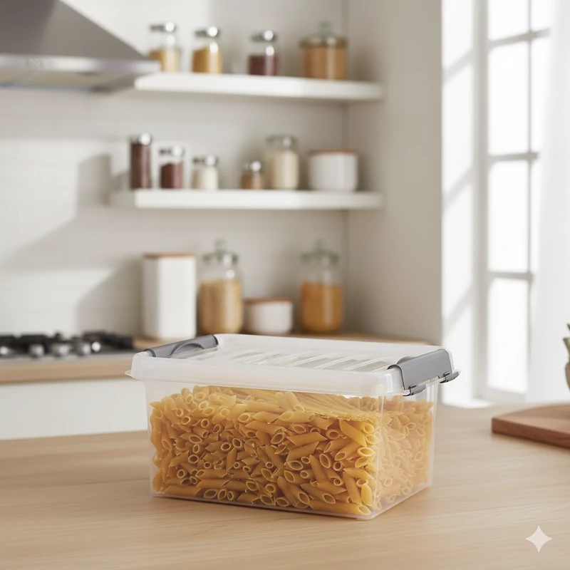 Heidrun Clipbox Lite tároló doboz – 4,0 literes, 27,5x18,5x13 cm, átlátszó műanyag doboz clippes záródással rendszerezéshez és tároláshoz-4