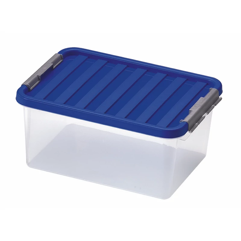 Heidrun Clipbox tároló doboz clippes tetővel – 14 literes, 40x29x18 cm, átlátszó műanyag tárolódoboz fedéllel, ideális irodai és háztartási használatra