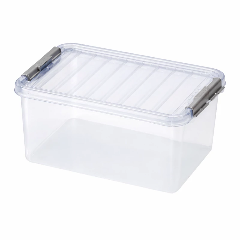Heidrun Clipbox tároló doboz clippes tetővel – 38 literes, 52x36,5x26 cm, átlátszó műanyag tárolódoboz fedéllel, nagyméretű tárolásra alkalmas háztartási vagy irodai használatra-2