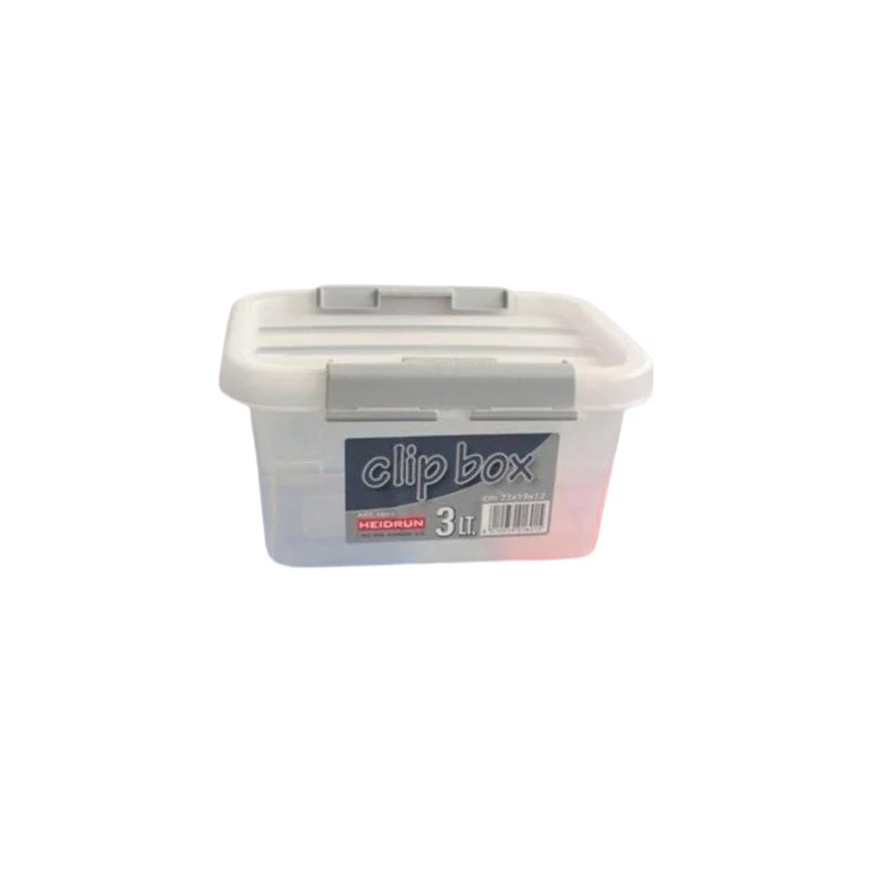 Heidrun Clipbox tároló doboz clippes tetővel – 3 literes, 23x19x12 cm, átlátszó műanyag tárolódoboz fedéllel kisebb tárgyak rendszerezéséhez-2