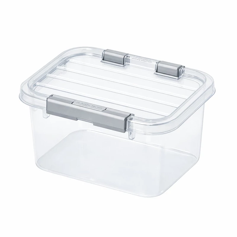 Heidrun Clipbox tároló doboz clippes tetővel – 3 literes, 23x19x12 cm, átlátszó műanyag tárolódoboz fedéllel kisebb tárgyak rendszerezéséhez-2