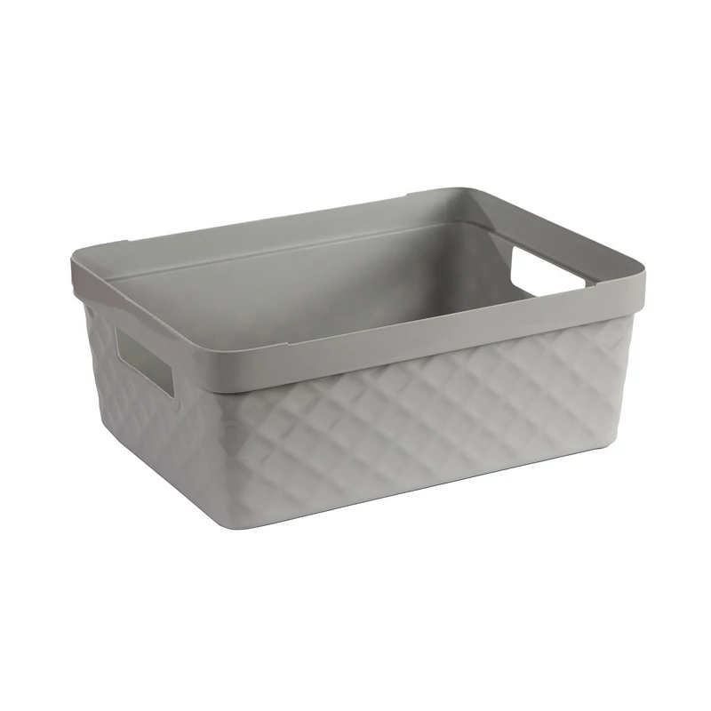 Heidrun Diamond tároló doboz – 11 literes, 36x27x14 cm, elegáns mintázatú műanyag tárolódoboz kisebb háztartási vagy irodai eszközök rendszerezéséhez-3