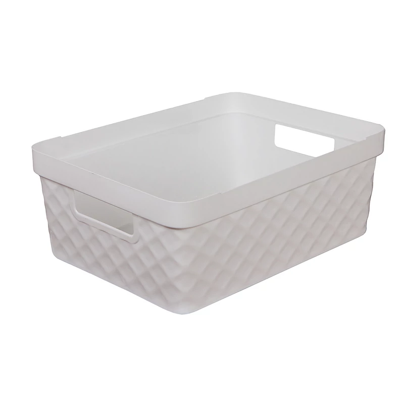 Heidrun Diamond tároló doboz – 11 literes, 36x27x14 cm, elegáns mintázatú műanyag tárolódoboz kisebb háztartási vagy irodai eszközök rendszerezéséhez-2