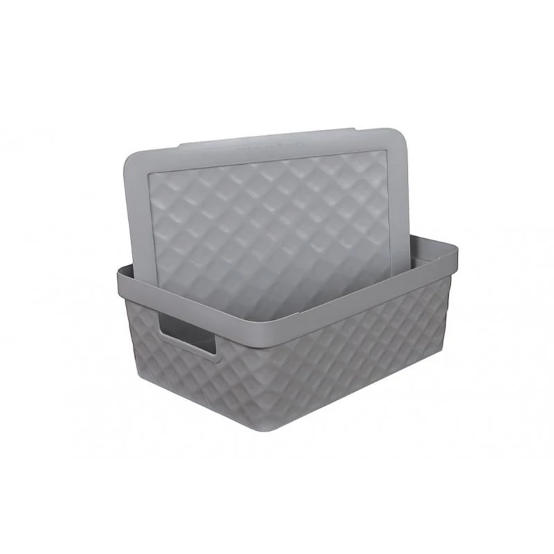 Heidrun Diamond tároló doboz tetővel – 11 literes, 36x27x14 cm, mintás műanyag doboz fedéllel, ideális rendszerezéshez otthon vagy irodában-3
