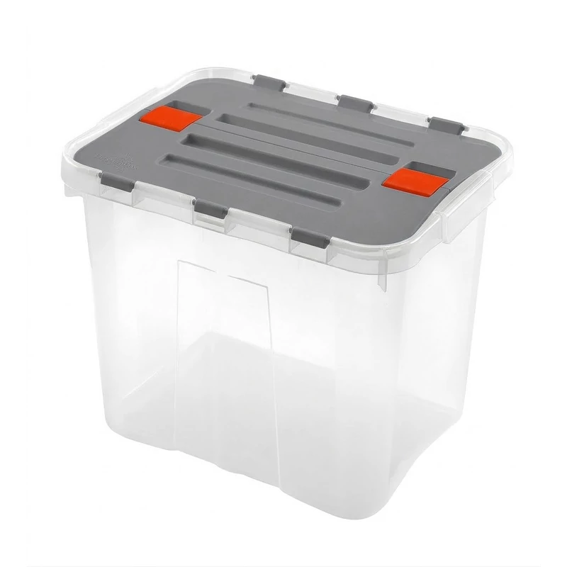 Heidrun Dragon Box átlátszó tároló doboz 24 literes, 39x29x30 cm méretben, Special Edition oldalra nyíló tetővel, praktikus műanyag tárolódoboz