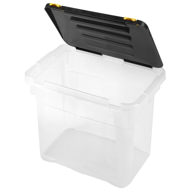 Heidrun Dragon Box tároló doboz – 18 literes, 39,5x27x27,5 cm, átlátszó műanyag doboz oldalra nyíló clippes tetővel, ideális háztartási vagy irodai rendszerezéshez-3