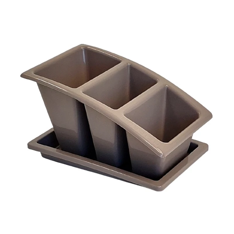 Heidrun evőeszköz csepegtető 22x14x11,5 cm méretben, praktikus műanyag tartó kanalak, villák és kések szárításához, konyhai használatra-3