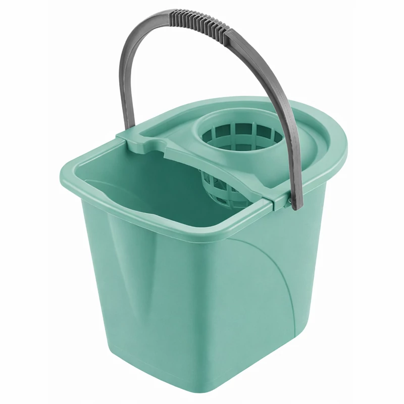 Heidrun felmosó vödör 15 literes, 30x30x40 cm méretben, csavarókosárral, praktikus tisztító vödör felmosáshoz