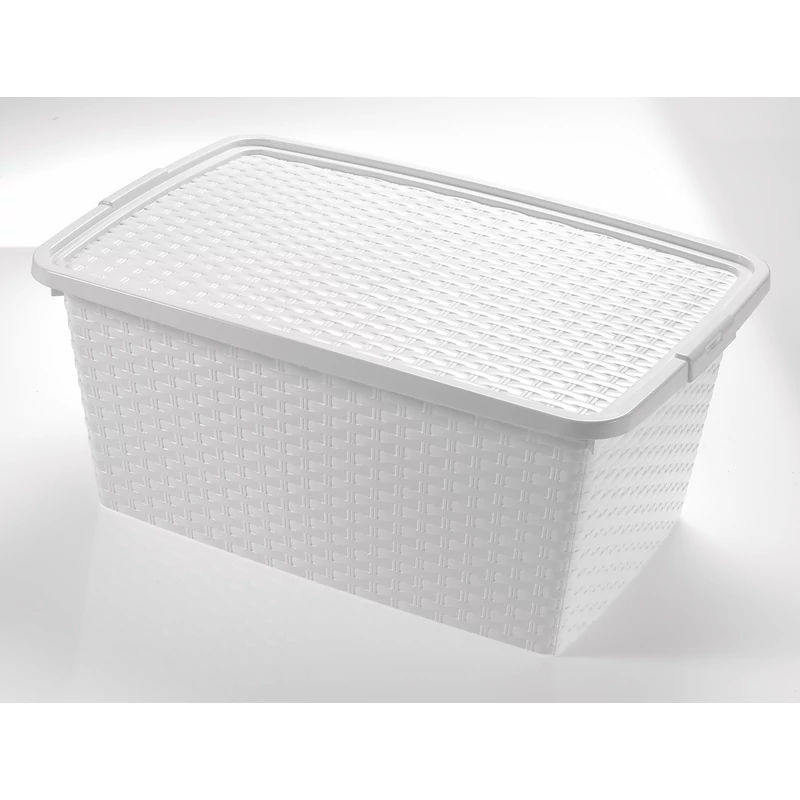 Heidrun Intrigobox zárt rattan mintás tárolódoboz 10L tetővel – 33x23x16cm