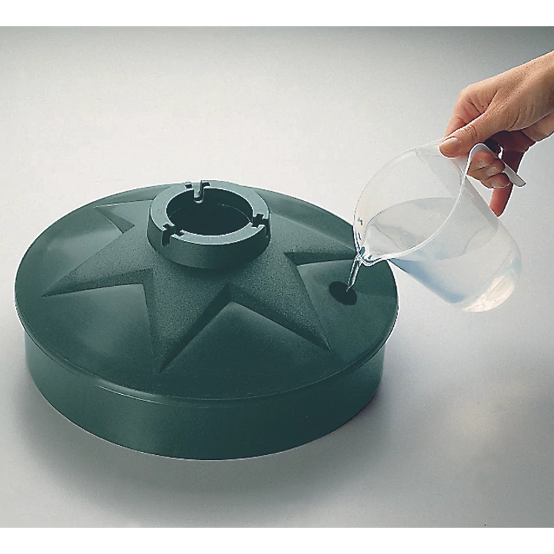 Heidrun műanyag karácsonyfa tartó, stabil fenyőfatalp 30x14 cm méretben, erős fém rögzítő csavarokkal a biztos tartásért.-3