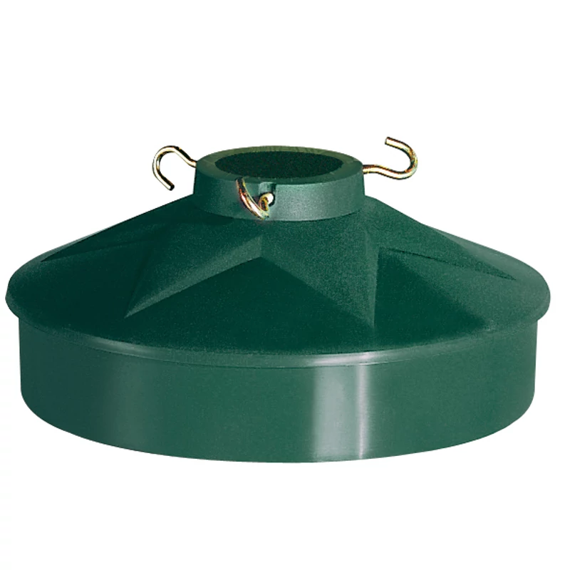 Heidrun műanyag karácsonyfa tartó, stabil fenyőfatalp 30x14 cm méretben, erős fém rögzítő csavarokkal a biztos tartásért.