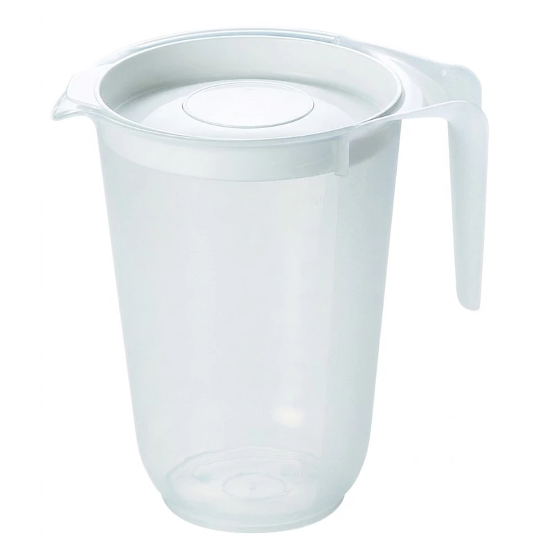 Heidrun mércés kancsó 1 literes, 12x16,5 cm méretben, tetővel ellátott átlátszó műanyag mérőkancsó konyhai méréshez-2