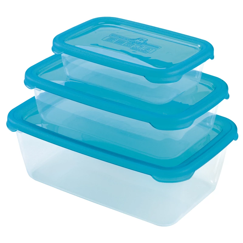 Heidrun Polar Frost 3 db-os ételtároló szett 4,4 literes (0,6L + 1,3L + 2,5L) műanyag doboz készlet