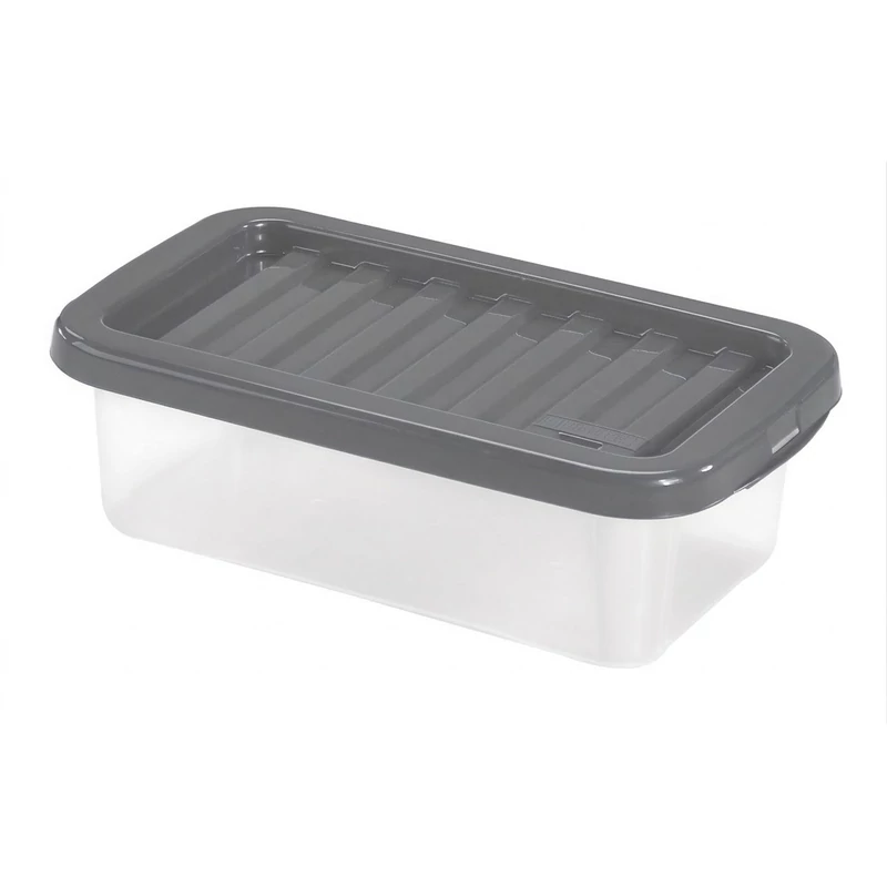 Heidrun Quasar átlátszó tároló doboz 4 literes, 32x20x10 cm méretben, műanyag tetővel, praktikus rendszerező és tárolódoboz