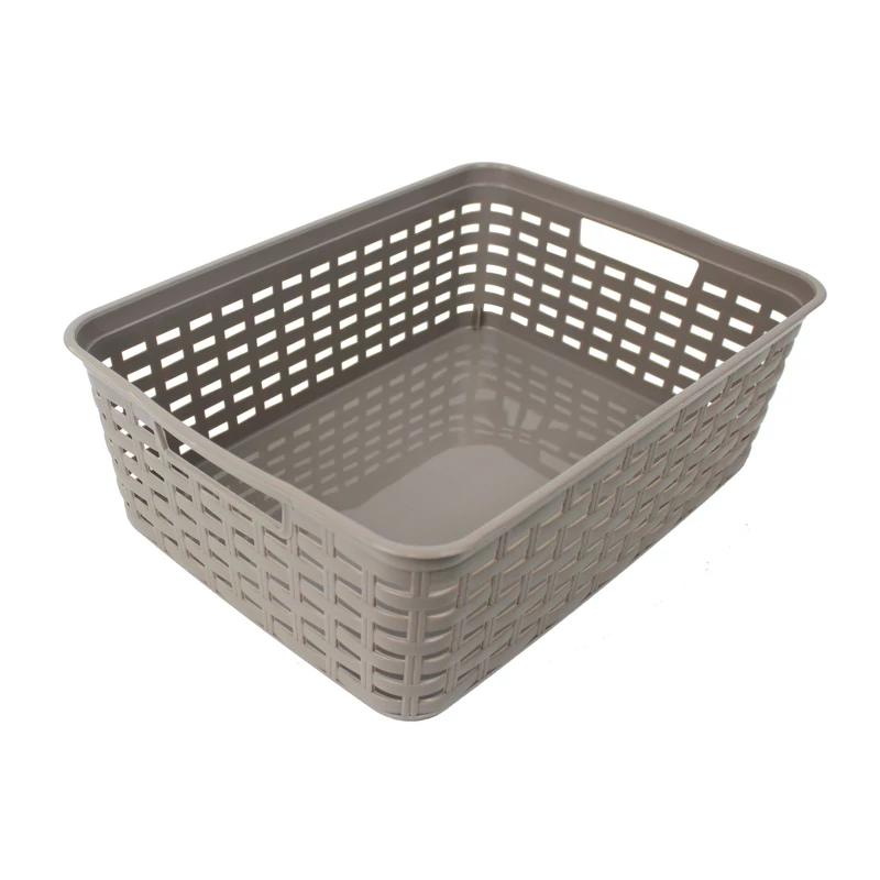 Heidrun rattan hatású műanyag kosár 19x29x10 cm, tároló kosár-3