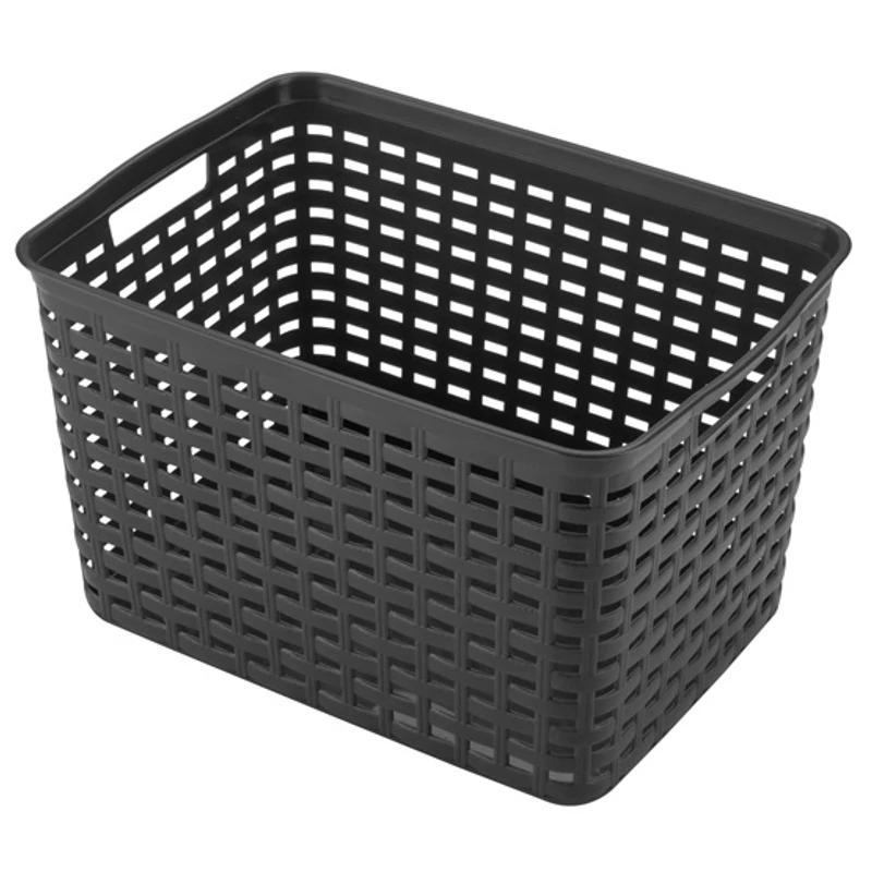 Heidrun rattan hatású műanyag kosár 39x29x22 cm, mély tároló kosár-2