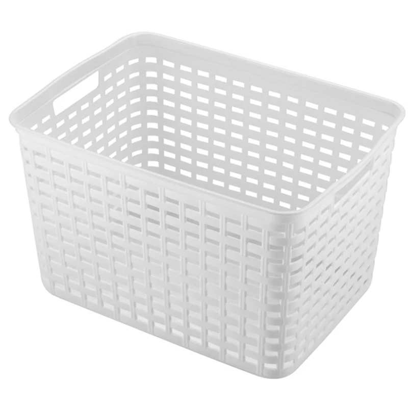 Heidrun rattan hatású műanyag kosár 39x29x22 cm, mély tároló kosár-3
