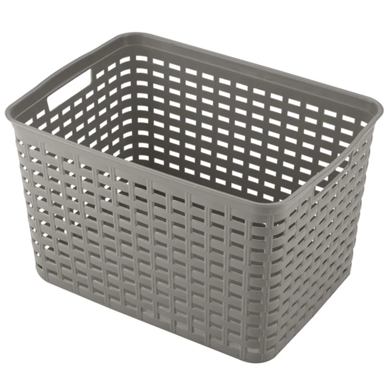 Heidrun rattan hatású műanyag kosár 39x29x22 cm, mély tároló kosár