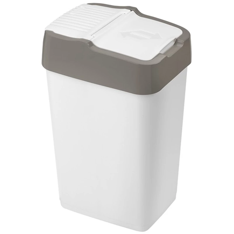 Heidrun Push Up billenős szemetes 35 literes, 33x26x51 cm méretben, fehér színben, nagyobb kapacitású hulladéktároló konyhába vagy irodába-2