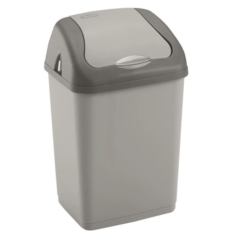 Heidrun billenős szemetes 9 literes, 23x19,5x36,5 cm méretben, szürke színben, praktikus kis hulladéktároló otthonra vagy irodába