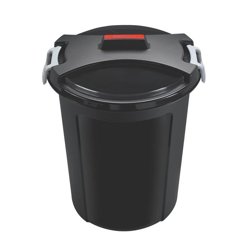 Heidrun kerti szemetes 46 literes, 48x55 cm méretben, Matrix fekete kivitelben, strapabíró kültéri hulladéktároló kertbe és udvarra