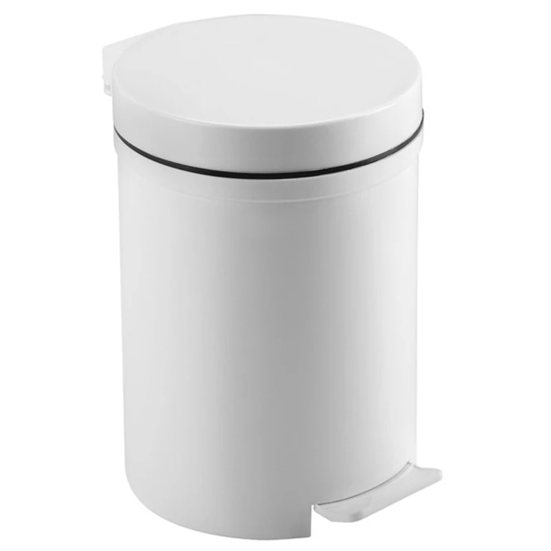 Heidrun pedálos szemetes 6 literes, 20x27 cm méretben, fehér színben, kompakt higiénikus hulladéktároló fürdőszobába, konyhába vagy irodába