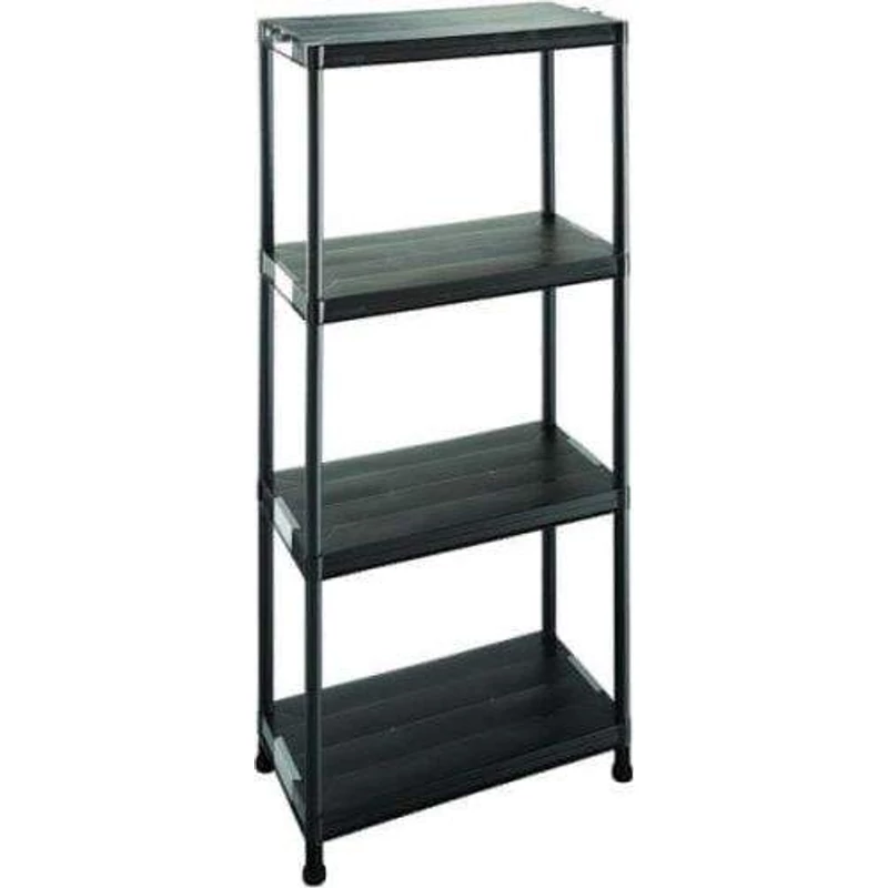 Heidrun Technic 60 polcrendszer 4 szintes, 60x30x133 cm, szürke és fekete színű műanyag tároló polc-2