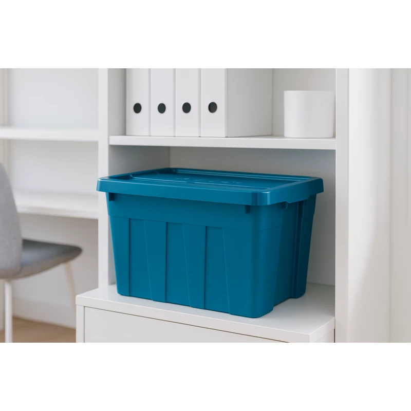 Heidrun The Box kék tárolódoboz 65L tetővel – nagy kapacitású, zárható rendszerező doboz-2