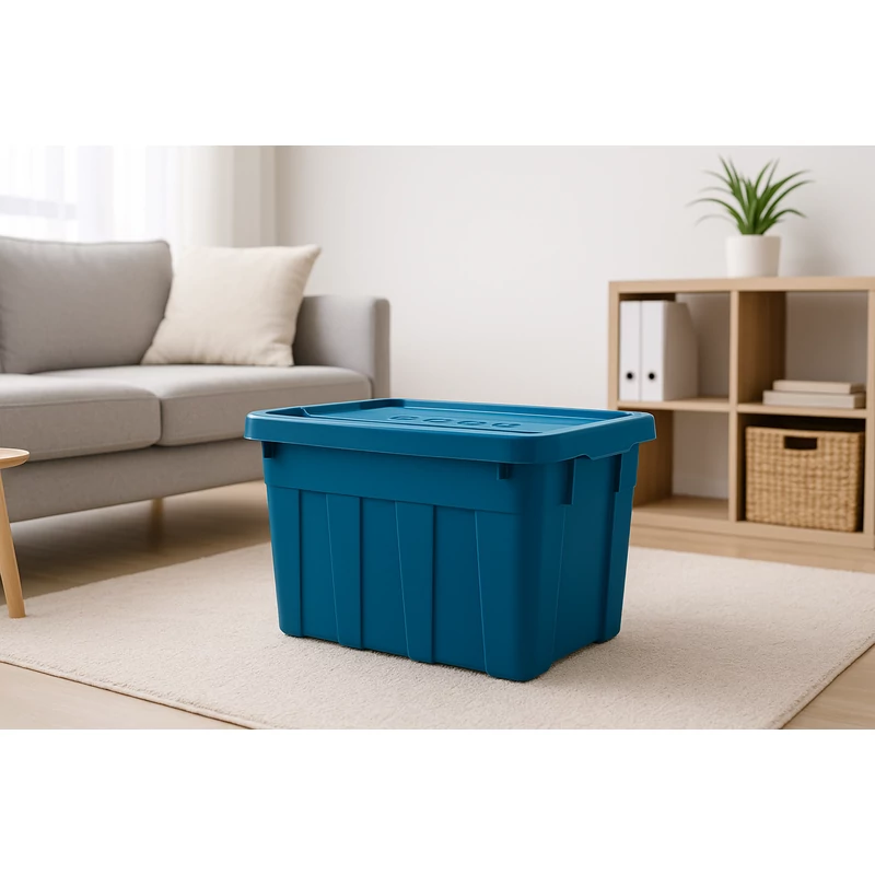 Heidrun The Box kék tárolódoboz 65L tetővel – nagy kapacitású, zárható rendszerező doboz-5