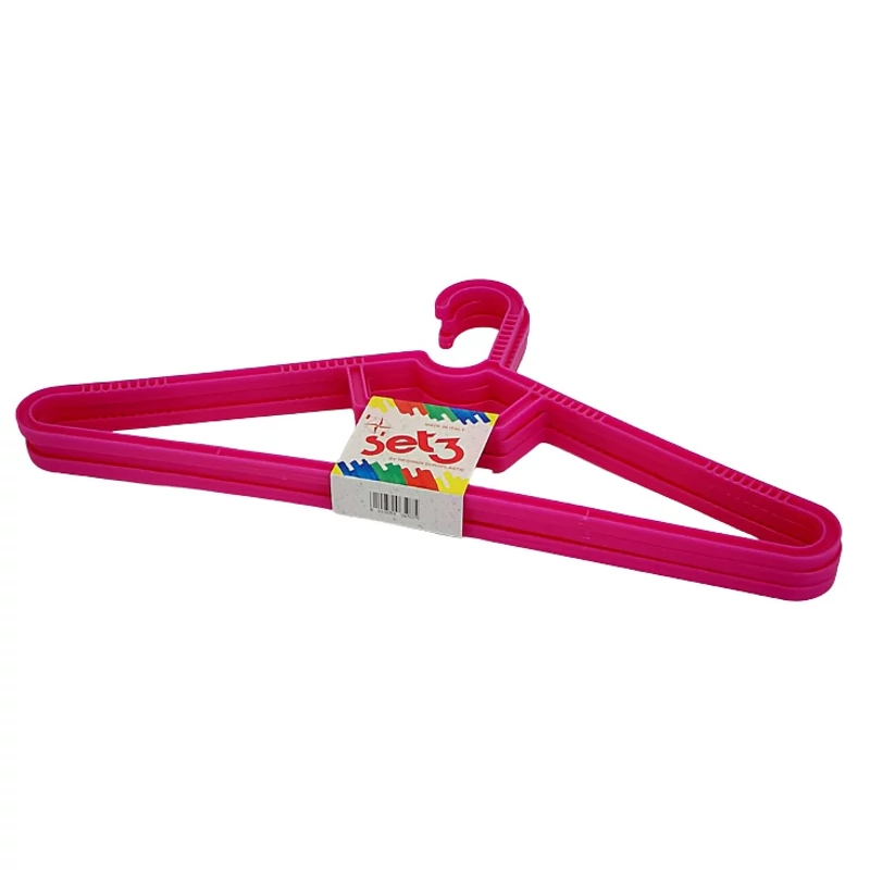 Heidrun vállfa szett 3 darabos kiszerelésben, 43x19,5x1 cm méretben, tartós műanyag ruhafogas ingekhez és kabátokhoz-2