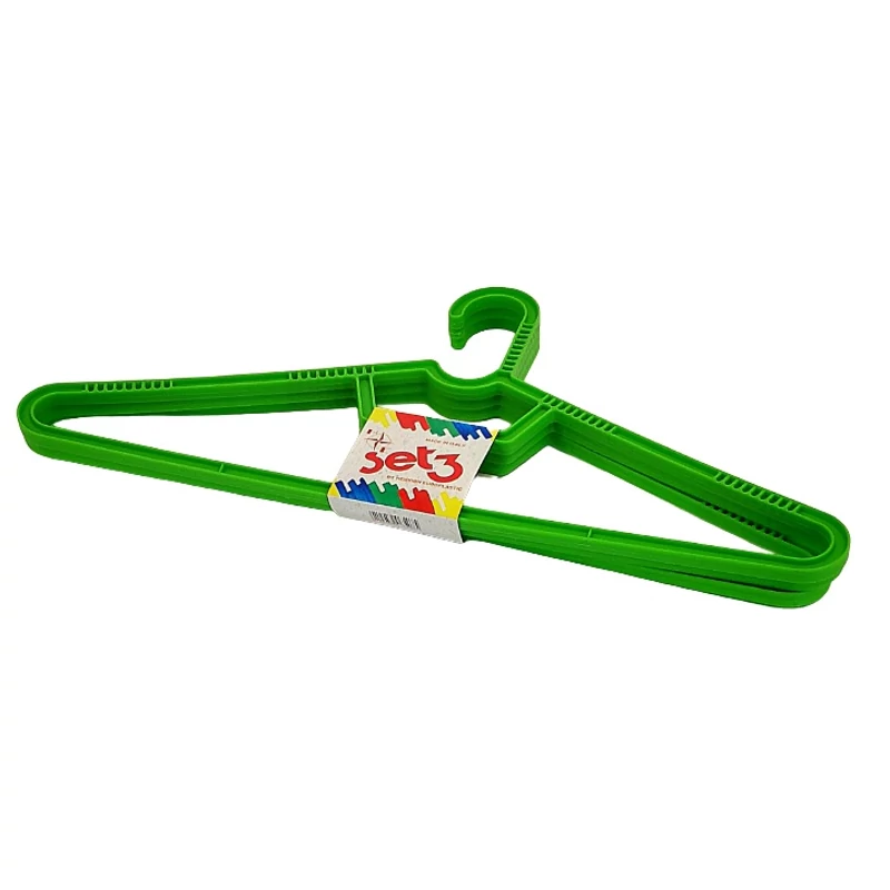 Heidrun vállfa szett 3 darabos kiszerelésben, 43x19,5x1 cm méretben, tartós műanyag ruhafogas ingekhez és kabátokhoz-3