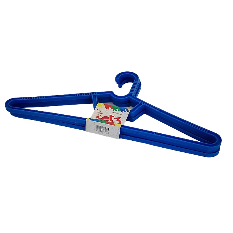 Heidrun vállfa szett 3 darabos kiszerelésben, 43x19,5x1 cm méretben, tartós műanyag ruhafogas ingekhez és kabátokhoz