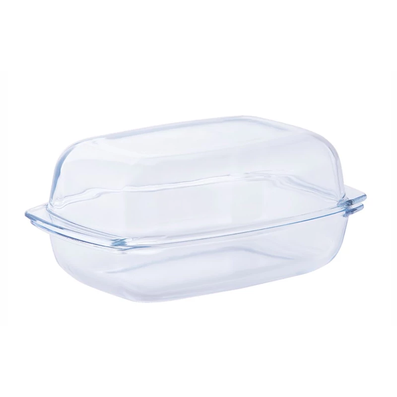 TERMISIL hőálló jénai edény fedővel 5,5 liter – boroszilikát üveg, Classic modell, 34x22x12,2 cm-2
