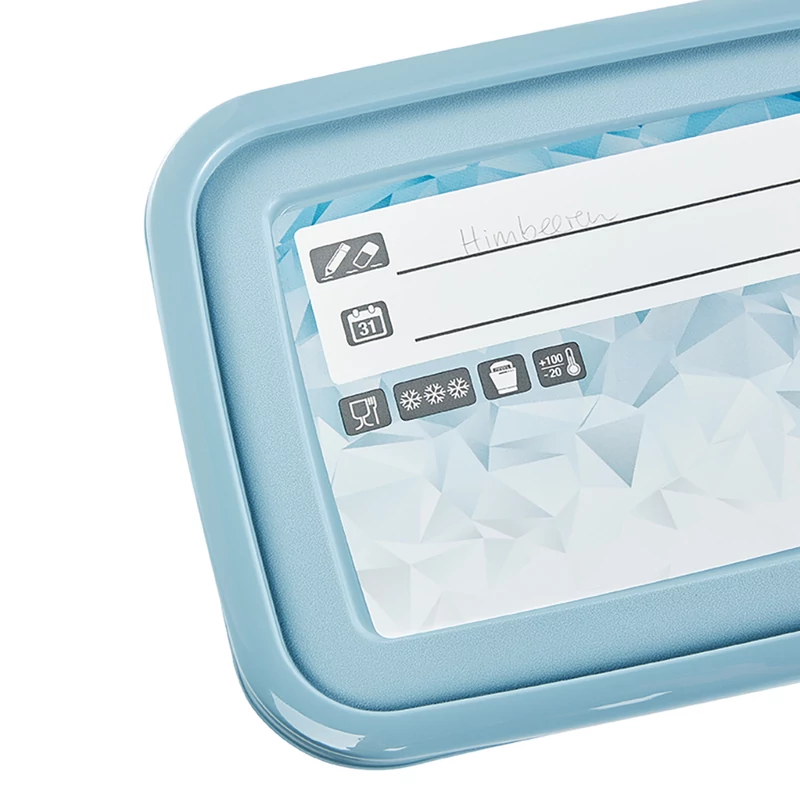 Keeeper Mia Magic Ice 3 darabos 1,25 literes téglalap alakú ételtároló doboz készlet kék fedéllel-2