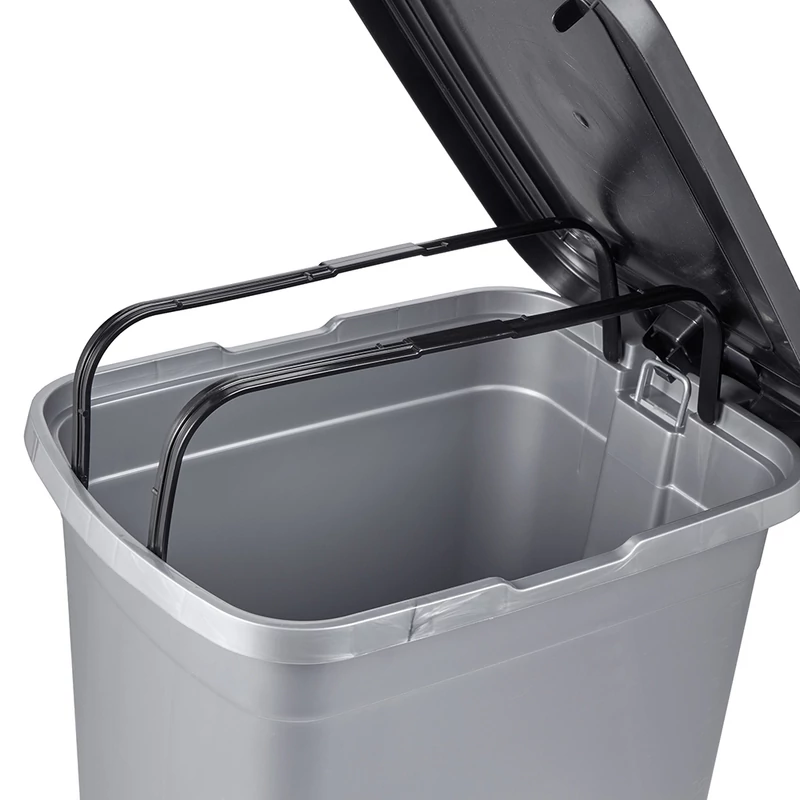 Keeeper OLAF 25 literes modern pedálos szemetes kuka világosezüst színben-5