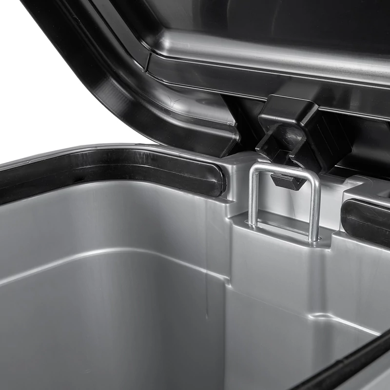 Keeeper OLAF 40 literes nagyméretű pedálos szemetes kuka világosezüst színben-4