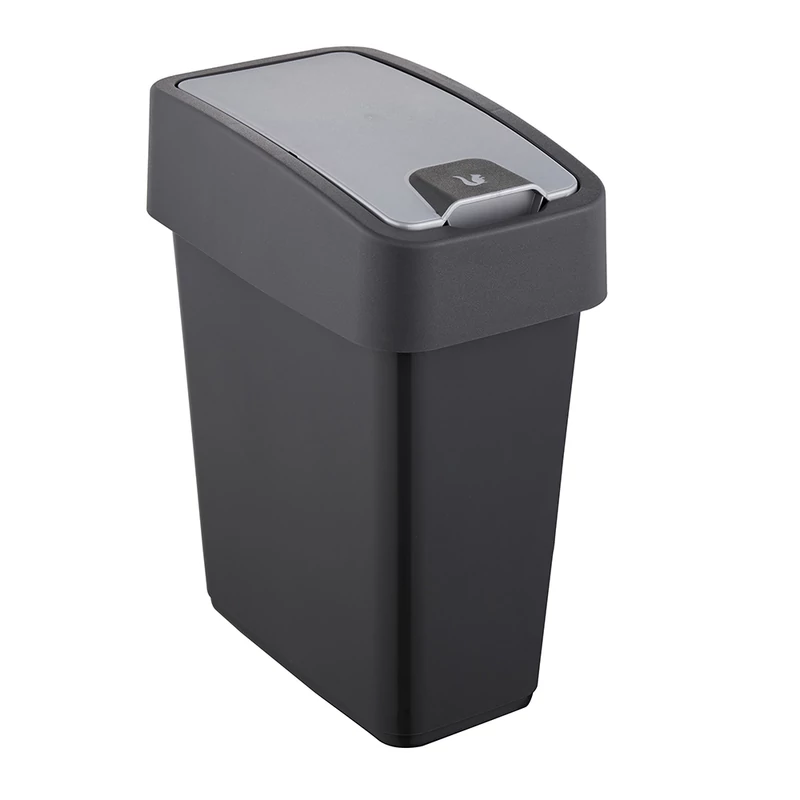 Keeeper műanyag hulladéktároló billenős fedél 10 liter szürke grafit