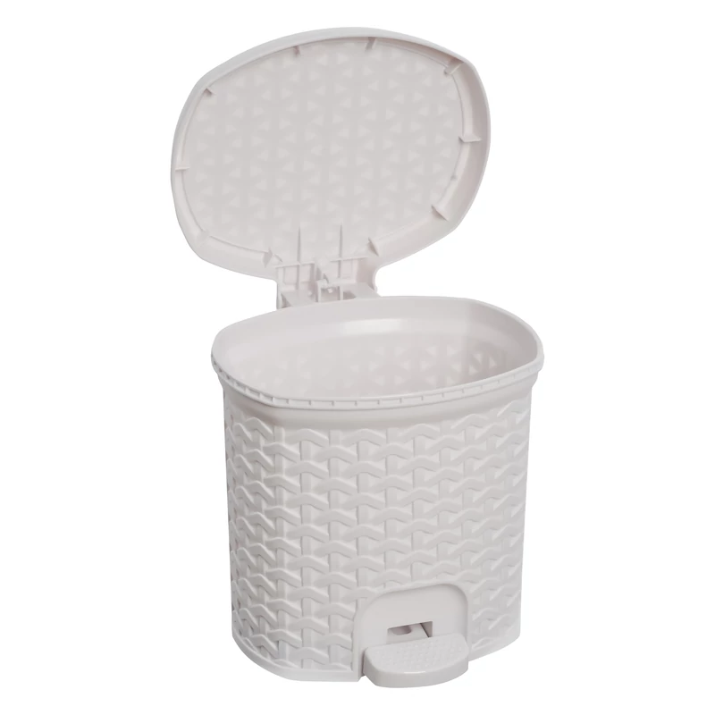 Keeeper pedálos szemetes 3L fehér kötött mintás 19,5x20,5x20,5cm-2